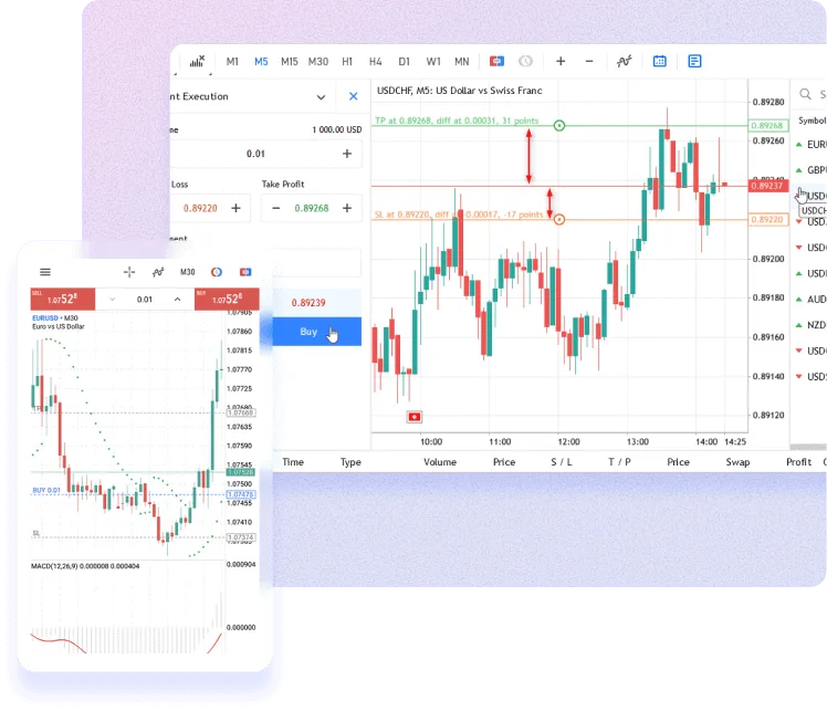 MetaTrader 5 trading platform interface.
