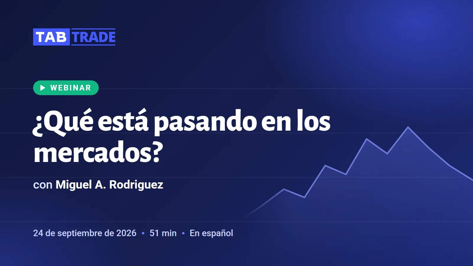 Ảnh bìa webinar TabTrade: Thị trường đang diễn ra điều gì? cùng Miguel A. Rodriguez, ngày 24 tháng 9 năm 2026